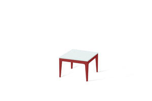 Intense White Cube Side Table Flame Red