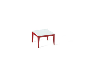 Intense White Cube Side Table Flame Red