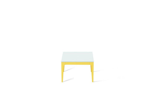 Intense White Cube Side Table Lemon Yellow