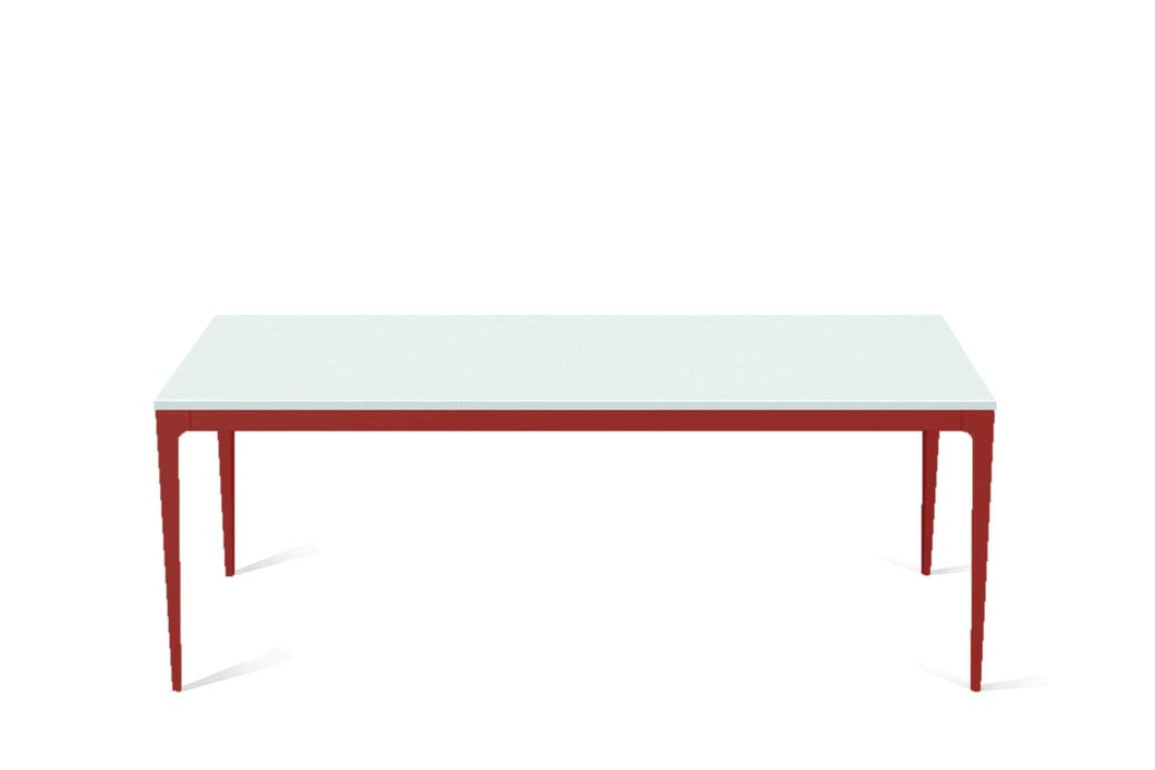 Intense White Long Dining Table Flame Red