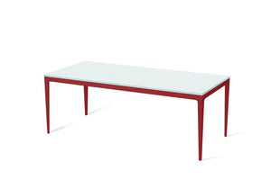 Intense White Long Dining Table Flame Red