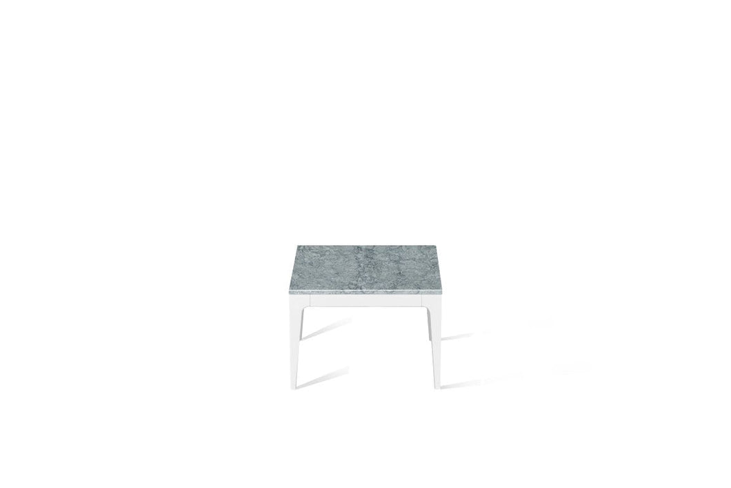 Turbine Grey Cube Side Table Pearl White